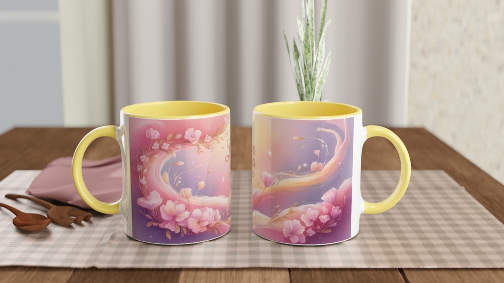 Love Starts Here Mug | Romantic Anniversary Gift | Valentine's Day Present for Couples | Wrap Around Art Coffee Cup — view 8