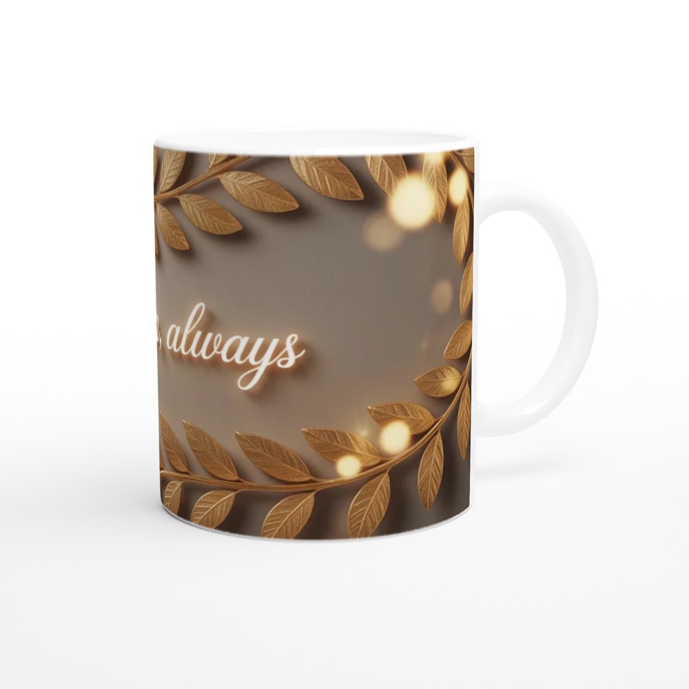 Chosen Always Mug | Romantic Anniversary Gift | Valentine's Day Present for Husband Wife Couple | Laurel Wrap Around Design — view 12