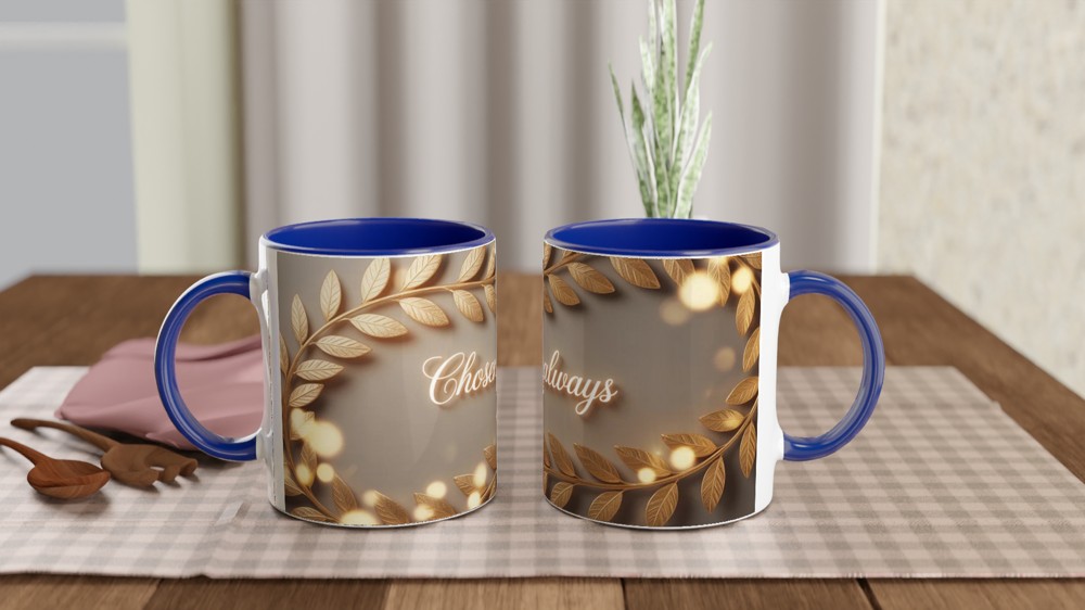 Chosen Always Mug | Romantic Anniversary Gift | Valentine's Day Present for Husband Wife Couple | Laurel Wrap Around Design — view 4