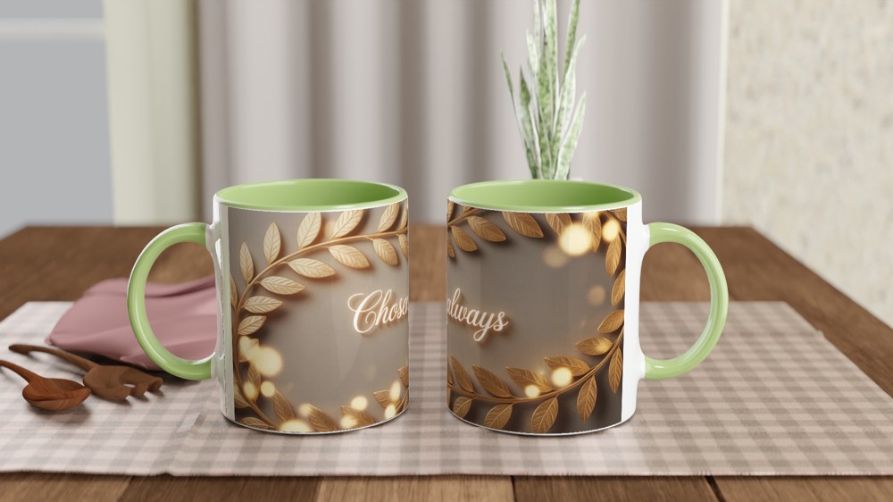 Chosen Always Mug | Romantic Anniversary Gift | Valentine's Day Present for Husband Wife Couple | Laurel Wrap Around Design — view 5