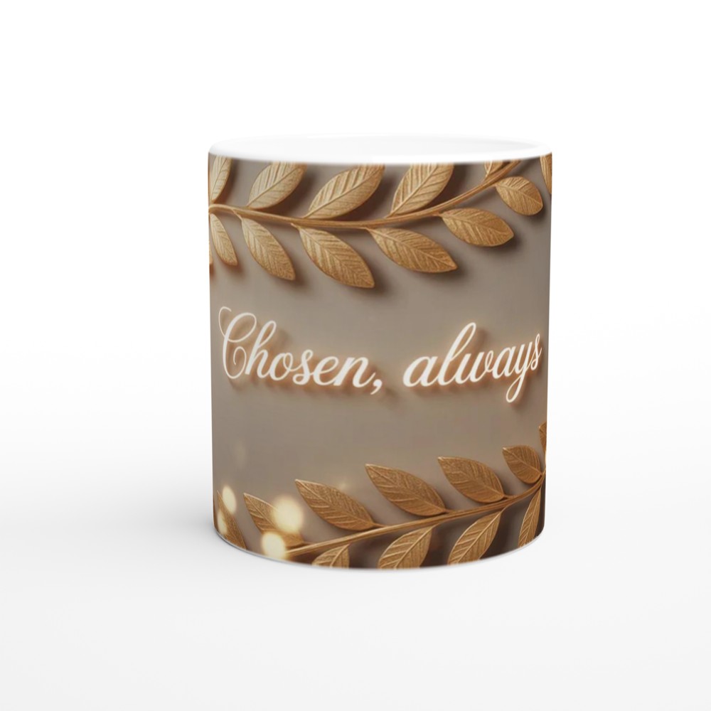 Chosen Always Mug | Romantic Anniversary Gift | Valentine's Day Present for Husband Wife Couple | Laurel Wrap Around Design — view 11