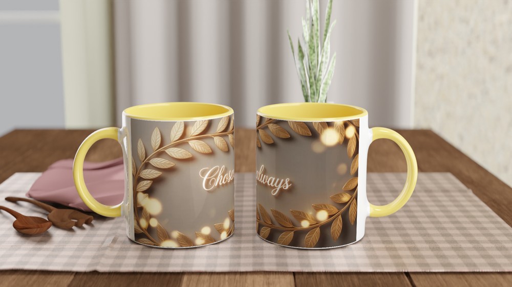 Chosen Always Mug | Romantic Anniversary Gift | Valentine's Day Present for Husband Wife Couple | Laurel Wrap Around Design — view 8