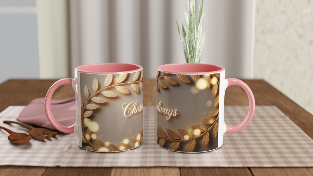 Chosen Always Mug | Romantic Anniversary Gift | Valentine's Day Present for Husband Wife Couple | Laurel Wrap Around Design — view 6