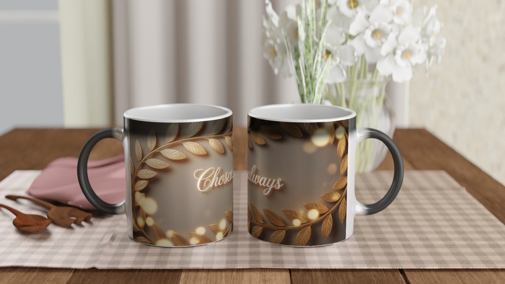 Chosen Always Mug | Romantic Anniversary Gift | Valentine's Day Present for Husband Wife Couple | Laurel Wrap Around Design — view 3
