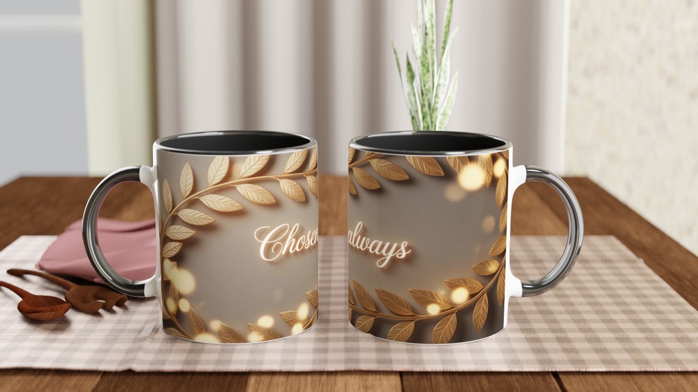 Chosen Always Mug | Romantic Anniversary Gift | Valentine's Day Present for Husband Wife Couple | Laurel Wrap Around Design — view 9