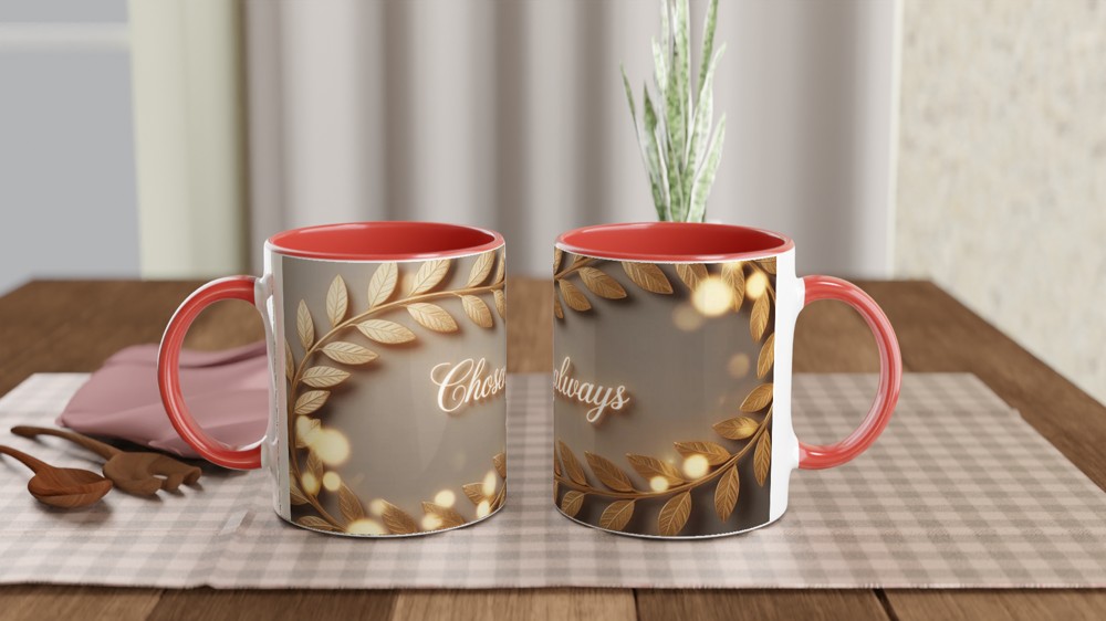 Chosen Always Mug | Romantic Anniversary Gift | Valentine's Day Present for Husband Wife Couple | Laurel Wrap Around Design — view 7
