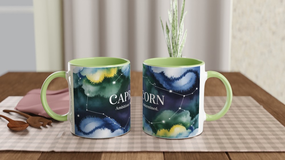 Capricorn Mug | Zodiac Constellation Gift | Astrology Birthday Present for Her or Him | Ambitious Steady Determined Mug — view 5