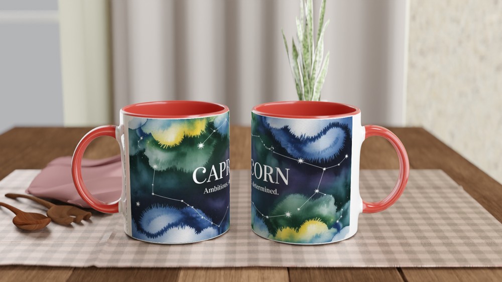 Capricorn Mug | Zodiac Constellation Gift | Astrology Birthday Present for Her or Him | Ambitious Steady Determined Mug — view 7
