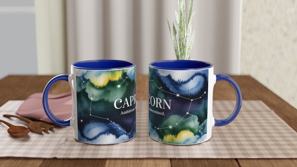 Capricorn Mug | Zodiac Constellation Gift | Astrology Birthday Present for Her or Him | Ambitious Steady Determined Mug — view 4