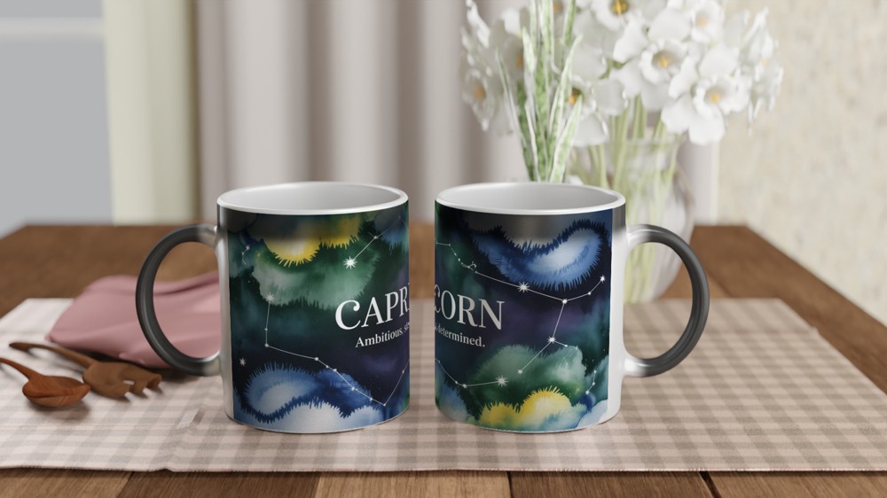 Capricorn Mug | Zodiac Constellation Gift | Astrology Birthday Present for Her or Him | Ambitious Steady Determined Mug — view 3