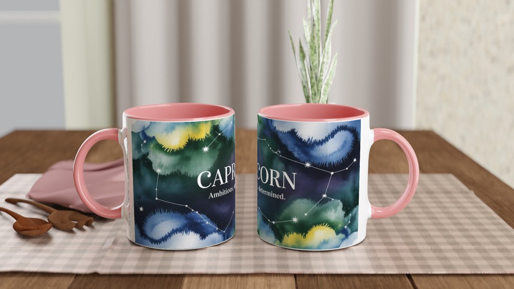 Capricorn Mug | Zodiac Constellation Gift | Astrology Birthday Present for Her or Him | Ambitious Steady Determined Mug — view 6