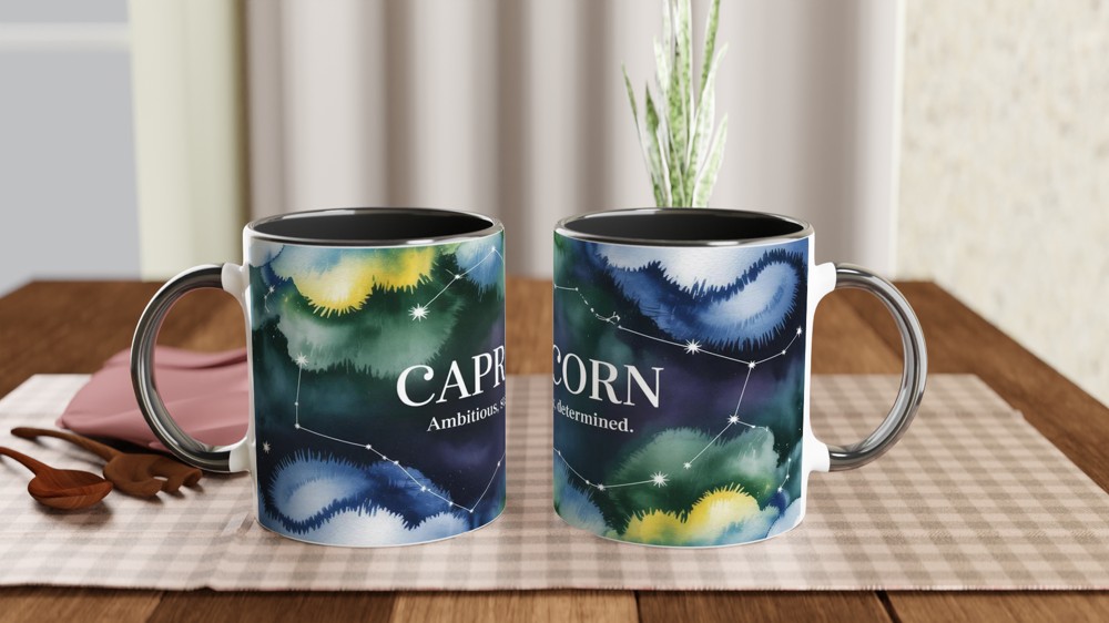 Capricorn Mug | Zodiac Constellation Gift | Astrology Birthday Present for Her or Him | Ambitious Steady Determined Mug — view 9