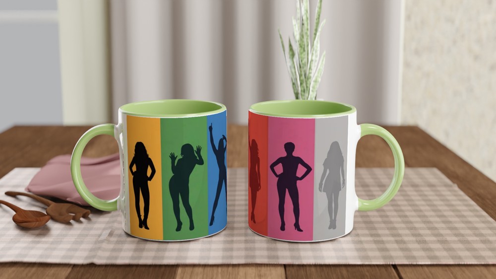 Colorful Women Silhouettes Pop Art Design — view 5