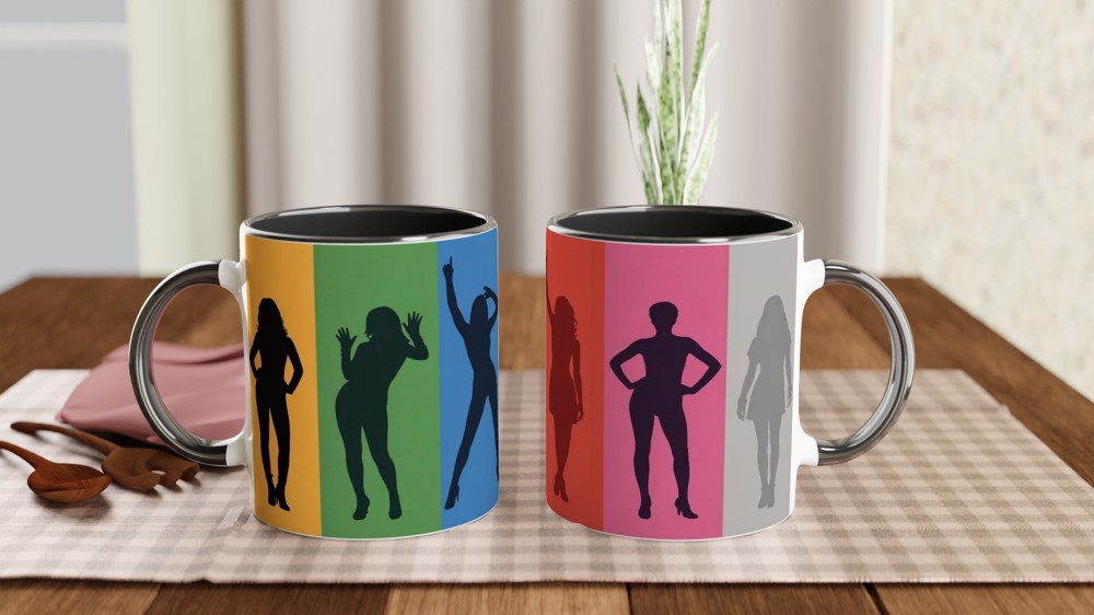 Colorful Women Silhouettes Pop Art Design — view 9