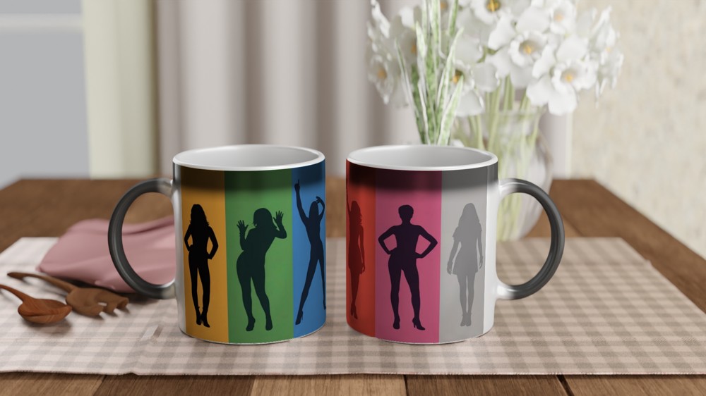 Colorful Women Silhouettes Pop Art Design — view 3