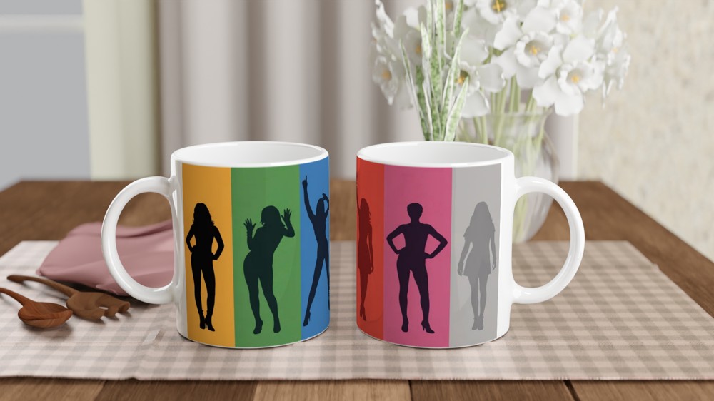 Colorful Women Silhouettes Pop Art Design