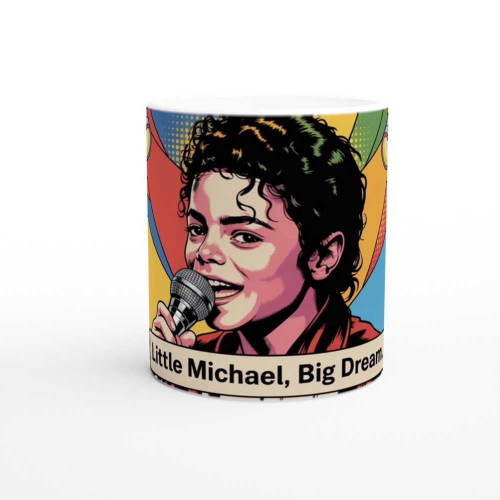 MJ the Musical Mug | Little Michael Big Dream Quote | Musical Theatre Gift | Retro Pop Art Coffee Cup — view 11