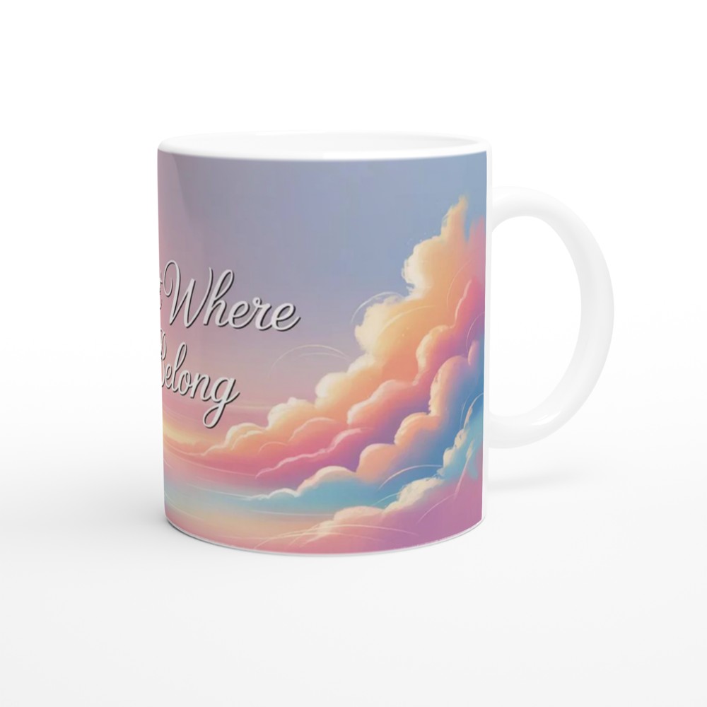 Right Where I Belong Pastel Cloud Sky Mug — view 12