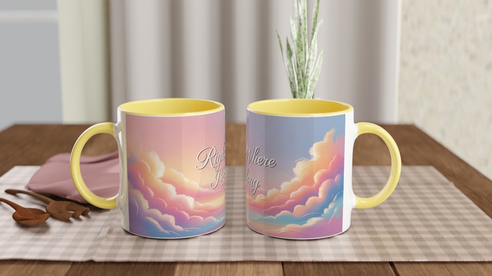 Right Where I Belong Pastel Cloud Sky Mug — view 8
