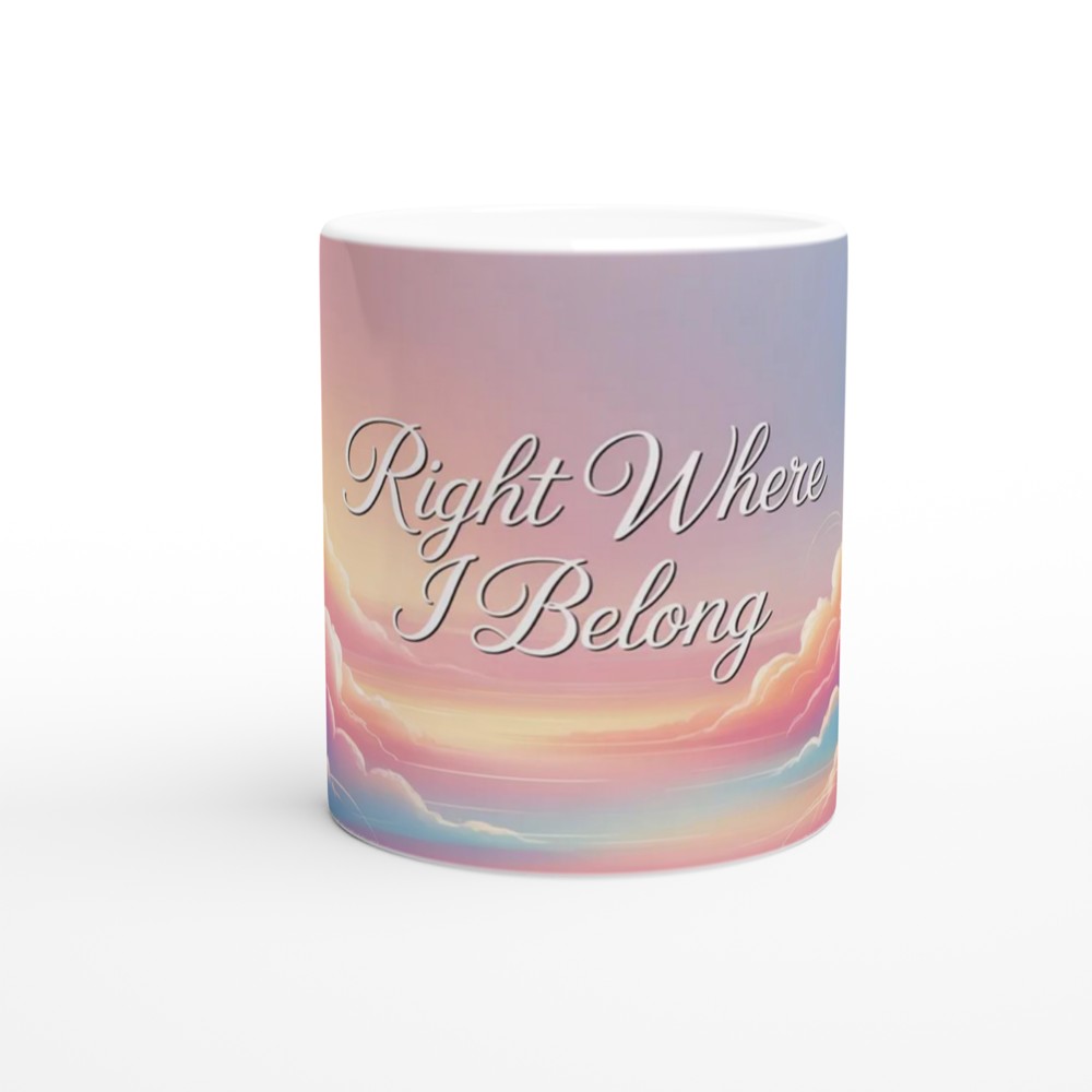 Right Where I Belong Pastel Cloud Sky Mug — view 11