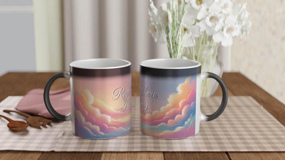 Right Where I Belong Pastel Cloud Sky Mug — view 3