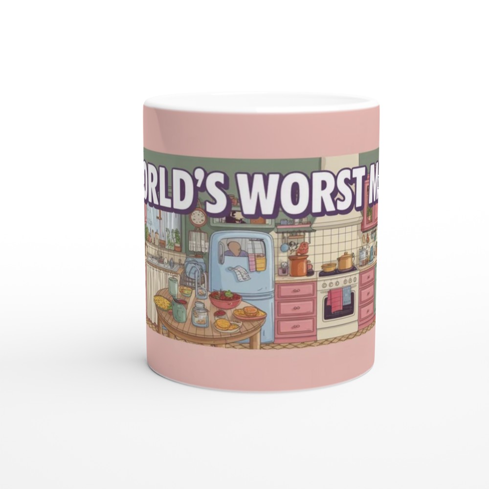 World's Worst Mum - Funny Kitchen Illustration Mug — view 11