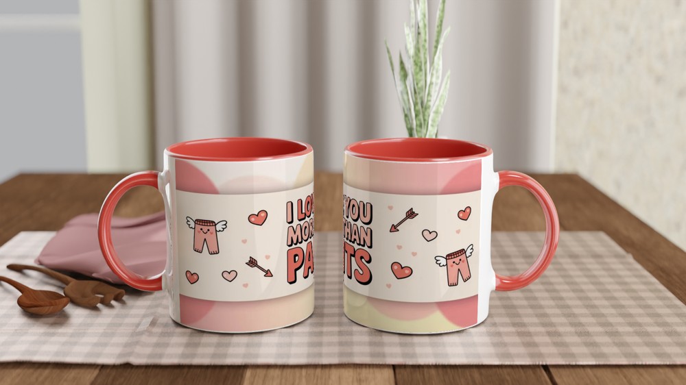 I Love You More Than Pants Mug | Funny Valentine Gift | Cheeky Anniversary Present for Boyfriend Husband Wife | Rude Love Mug — view 7