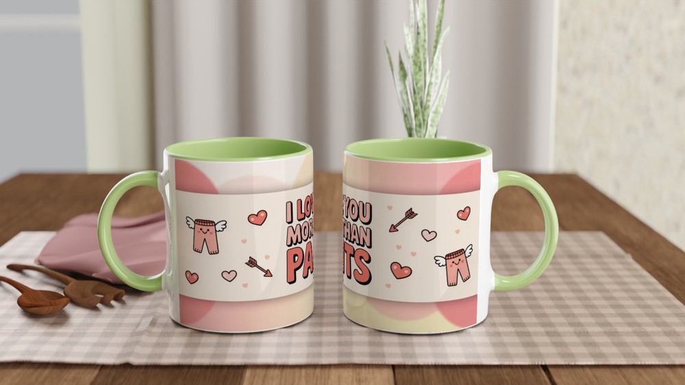 I Love You More Than Pants Mug | Funny Valentine Gift | Cheeky Anniversary Present for Boyfriend Husband Wife | Rude Love Mug — view 5