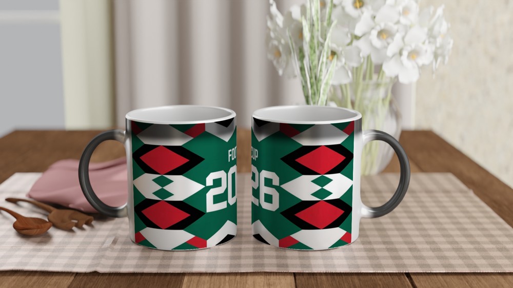 Retro 1990s Football Jersey Mug | Nineties Kit Design | Birthday Gift for Dad and Football Fans — view 3