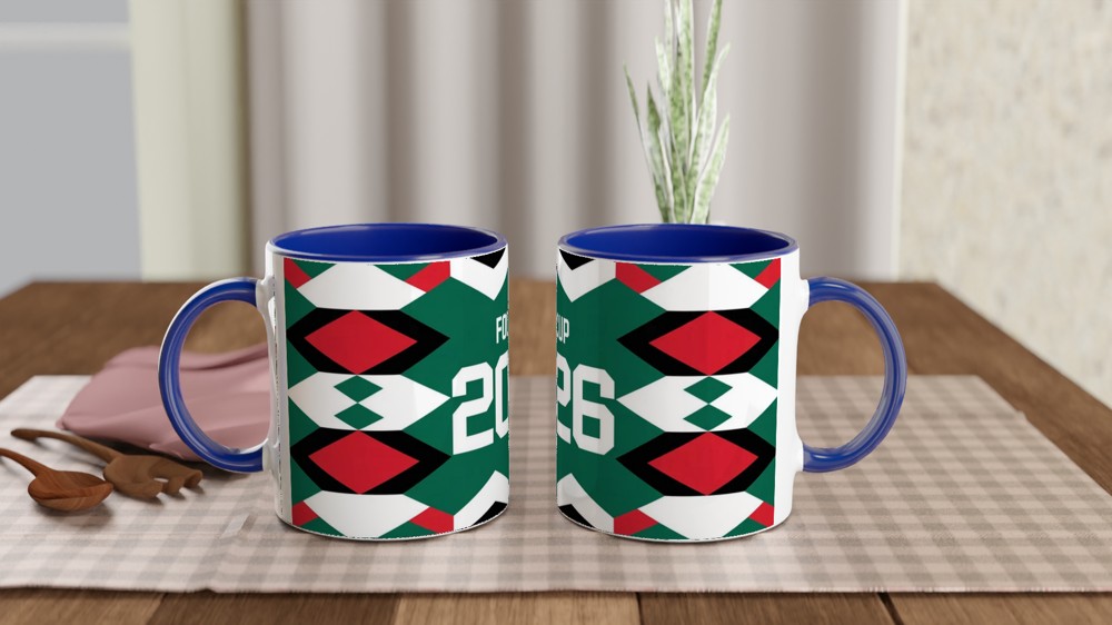 Retro 1990s Football Jersey Mug | Nineties Kit Design | Birthday Gift for Dad and Football Fans — view 4