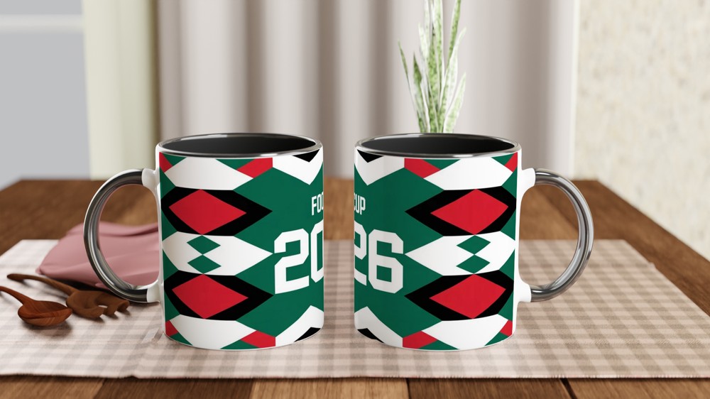Retro 1990s Football Jersey Mug | Nineties Kit Design | Birthday Gift for Dad and Football Fans — view 8