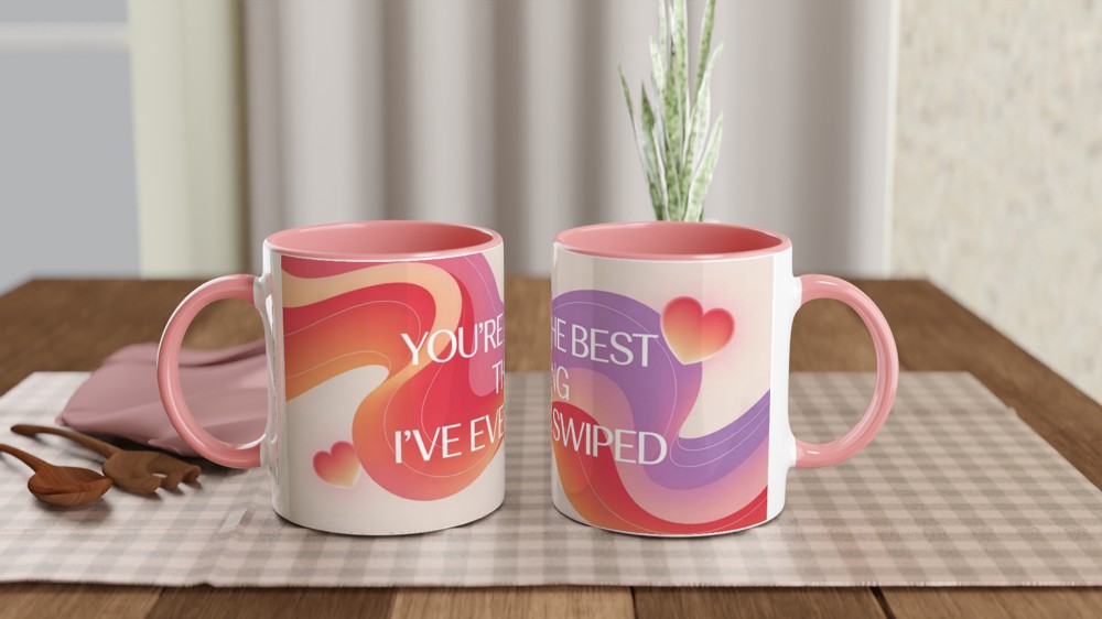 Valentine's Day Mug | Best Thing I've Ever Swiped | Funny Dating App Mug | Anniversary Gift for Boyfriend or Girlfriend — view 6