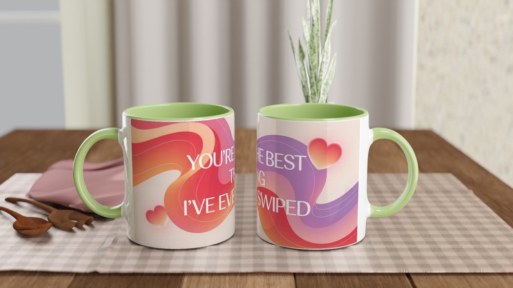 Valentine's Day Mug | Best Thing I've Ever Swiped | Funny Dating App Mug | Anniversary Gift for Boyfriend or Girlfriend — view 5