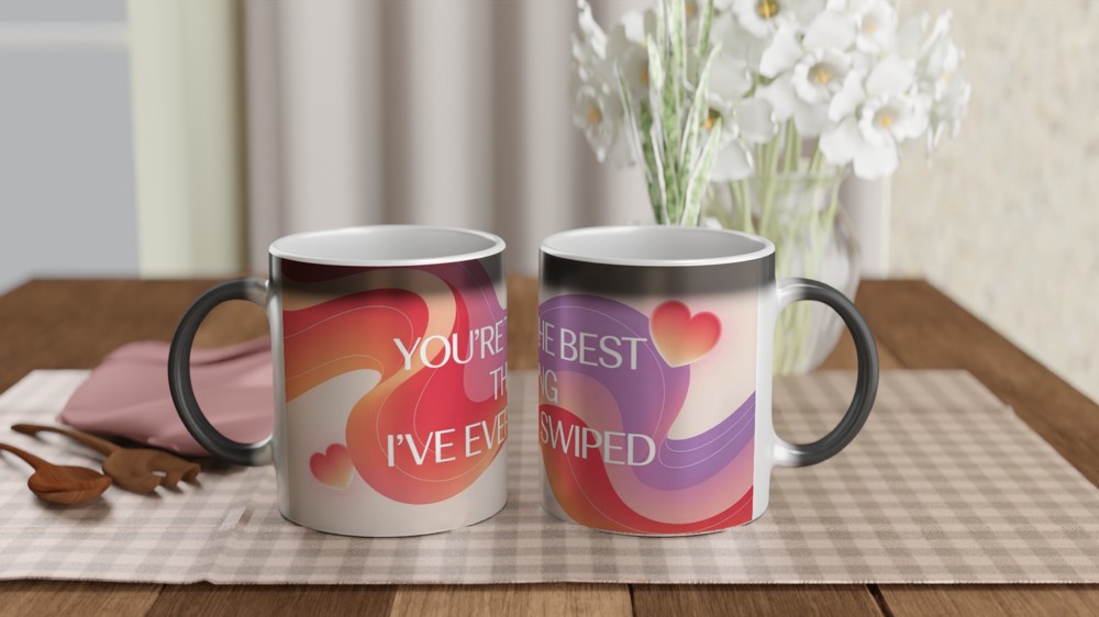 Valentine's Day Mug | Best Thing I've Ever Swiped | Funny Dating App Mug | Anniversary Gift for Boyfriend or Girlfriend — view 3