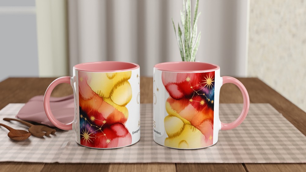 Aries Mug | Zodiac Star Sign Gift | Energetic Bold Independent Astrology Coffee Cup | Birthday Present for Her or Him — view 6
