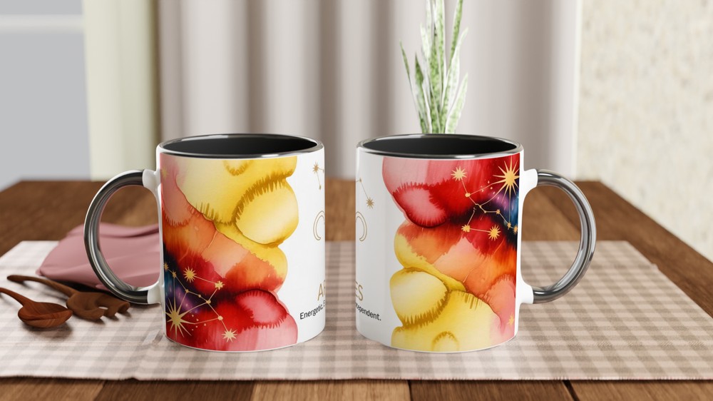 Aries Mug | Zodiac Star Sign Gift | Energetic Bold Independent Astrology Coffee Cup | Birthday Present for Her or Him — view 9