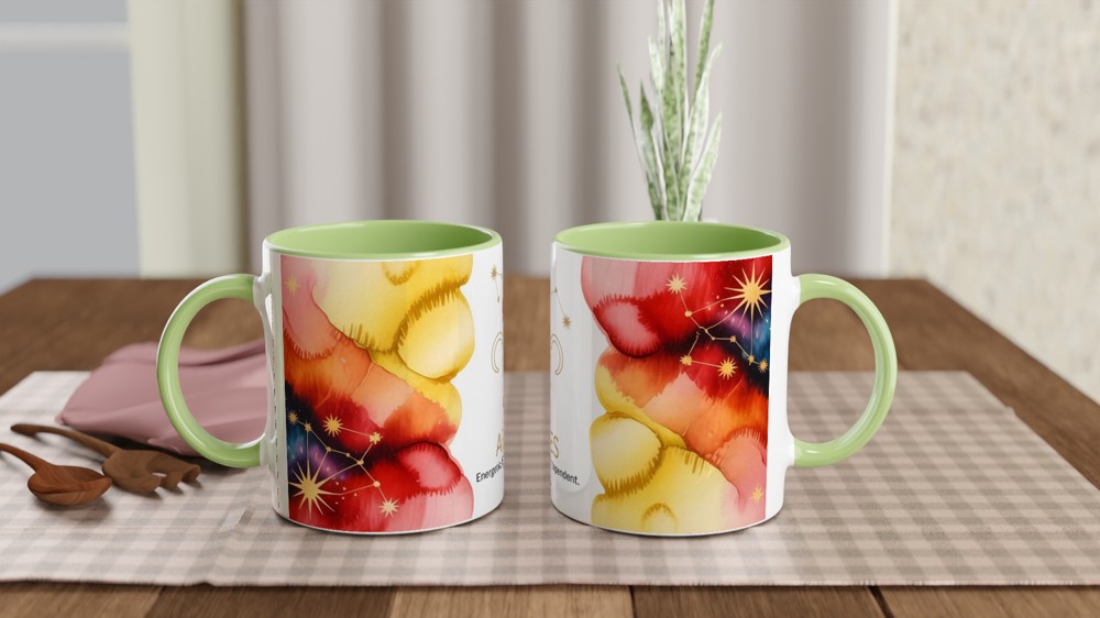 Aries Mug | Zodiac Star Sign Gift | Energetic Bold Independent Astrology Coffee Cup | Birthday Present for Her or Him — view 5