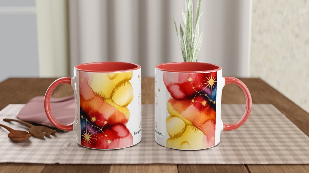 Aries Mug | Zodiac Star Sign Gift | Energetic Bold Independent Astrology Coffee Cup | Birthday Present for Her or Him — view 7
