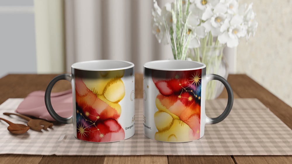Aries Mug | Zodiac Star Sign Gift | Energetic Bold Independent Astrology Coffee Cup | Birthday Present for Her or Him — view 3