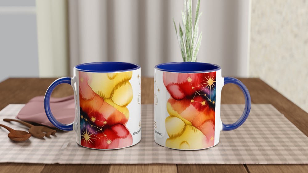Aries Mug | Zodiac Star Sign Gift | Energetic Bold Independent Astrology Coffee Cup | Birthday Present for Her or Him — view 4