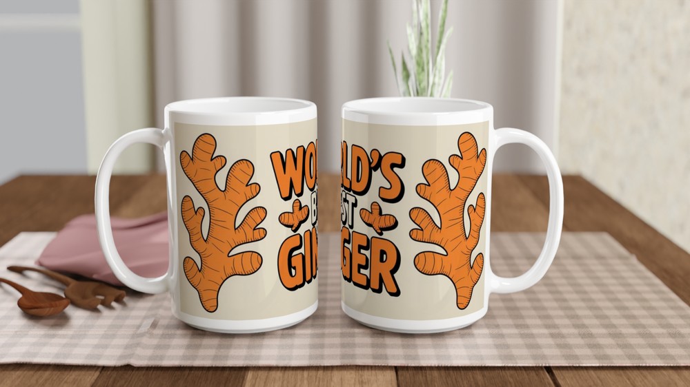 Ginger Mug | World's Best Ginger Gift | Redhead Humour Present | Funny Orange Mug for Friends — view 2