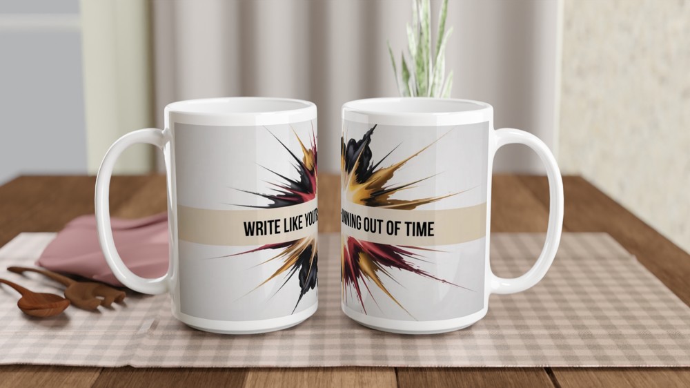 Hamilton Quote Mug | Write Like You're Running Out of Time | Musical Theatre Gift | Alexander Hamilton Present — view 2