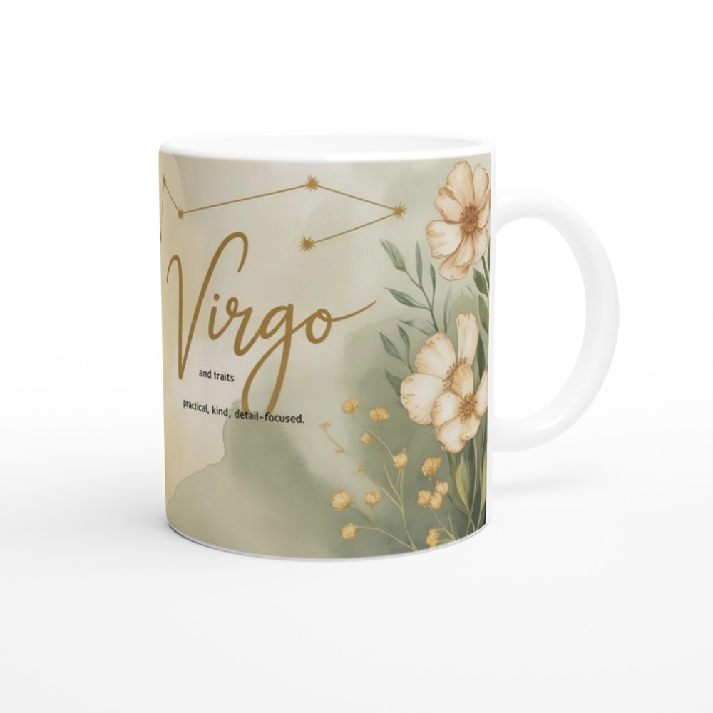Virgo Zodiac Mug | Astrology Birthday Gift for Her | Watercolour Floral Star Sign Mug | Best Friend Present — view 12