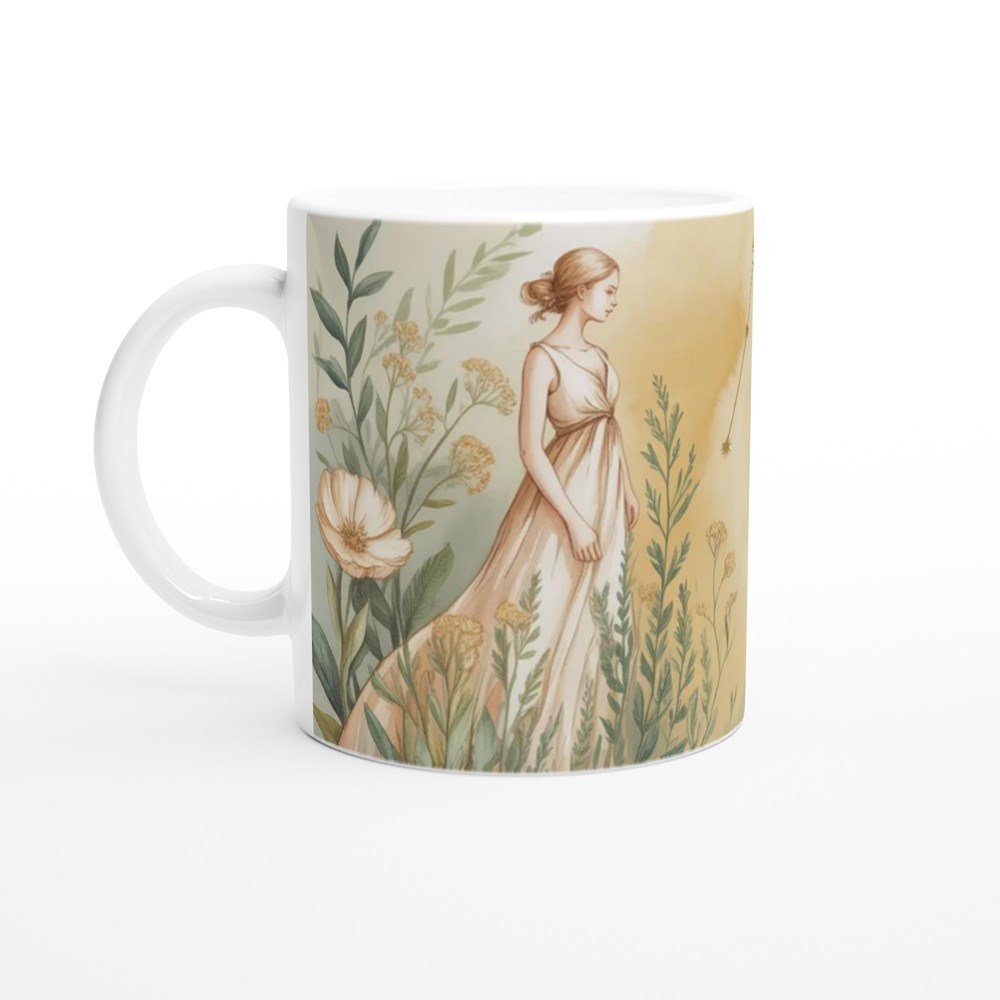 Virgo Zodiac Mug | Astrology Birthday Gift for Her | Watercolour Floral Star Sign Mug | Best Friend Present — view 10