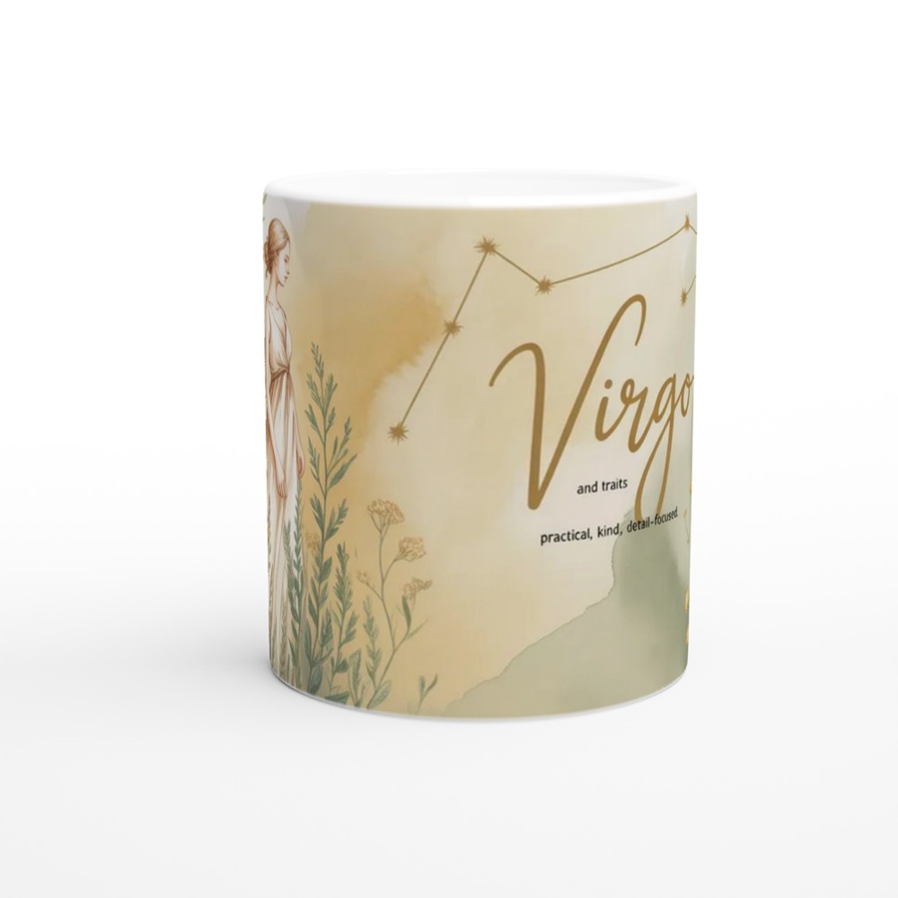 Virgo Zodiac Mug | Astrology Birthday Gift for Her | Watercolour Floral Star Sign Mug | Best Friend Present — view 11