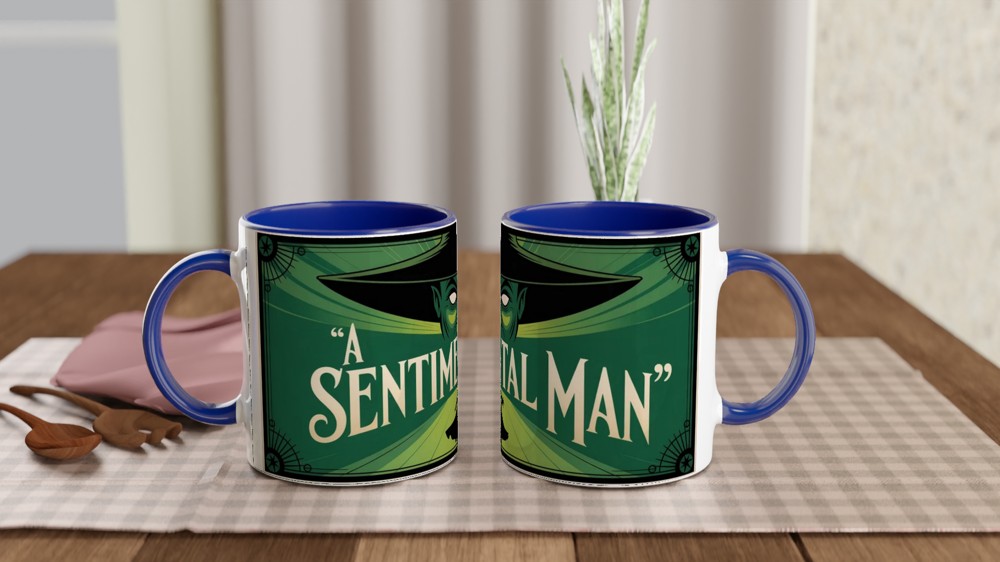 Wicked Musical Mug | A Sentimental Man Wizard Mask Design | Theatre Lover Gift | Broadway West End Fan Present — view 4