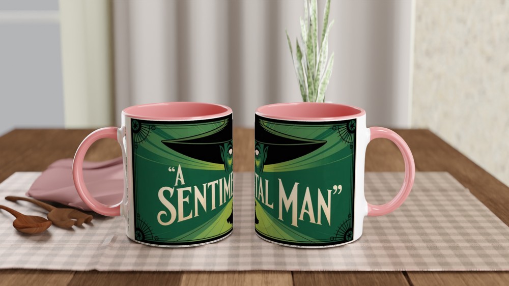 Wicked Musical Mug | A Sentimental Man Wizard Mask Design | Theatre Lover Gift | Broadway West End Fan Present — view 6