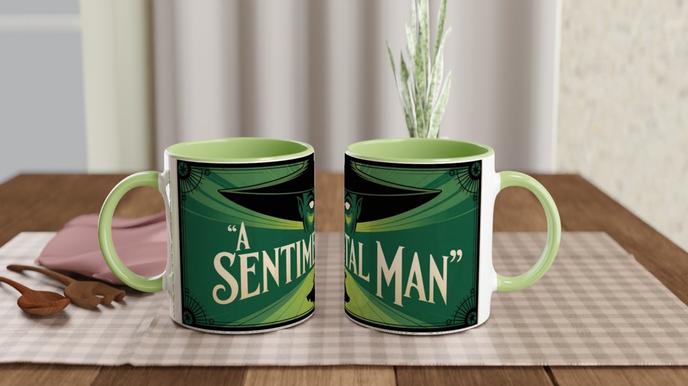 Wicked Musical Mug | A Sentimental Man Wizard Mask Design | Theatre Lover Gift | Broadway West End Fan Present — view 5
