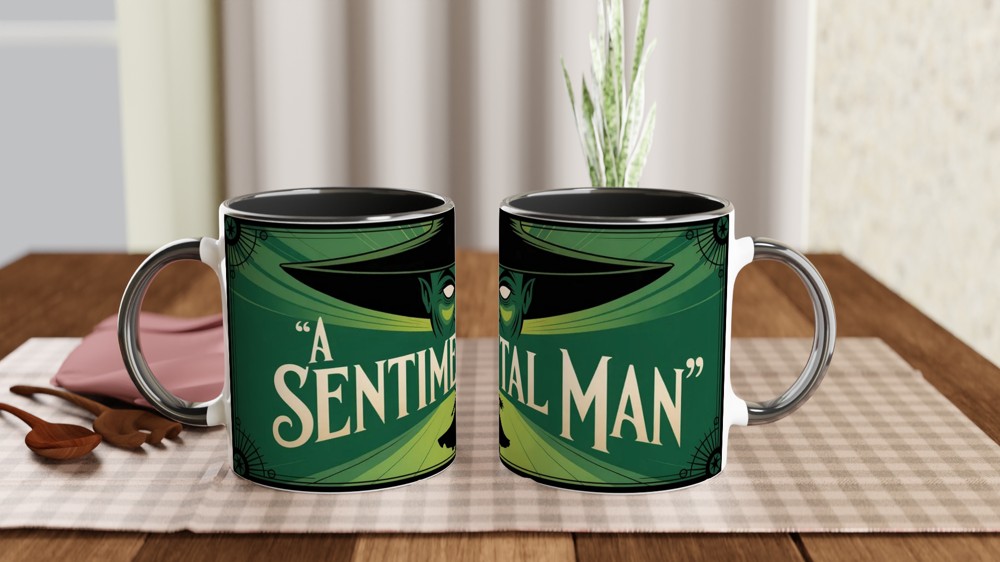 Wicked Musical Mug | A Sentimental Man Wizard Mask Design | Theatre Lover Gift | Broadway West End Fan Present — view 9