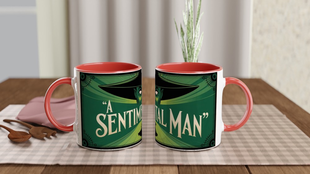 Wicked Musical Mug | A Sentimental Man Wizard Mask Design | Theatre Lover Gift | Broadway West End Fan Present — view 7